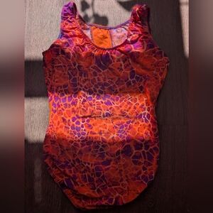 Adult Gymnastics Leotard - Vibrant Orange and Purple